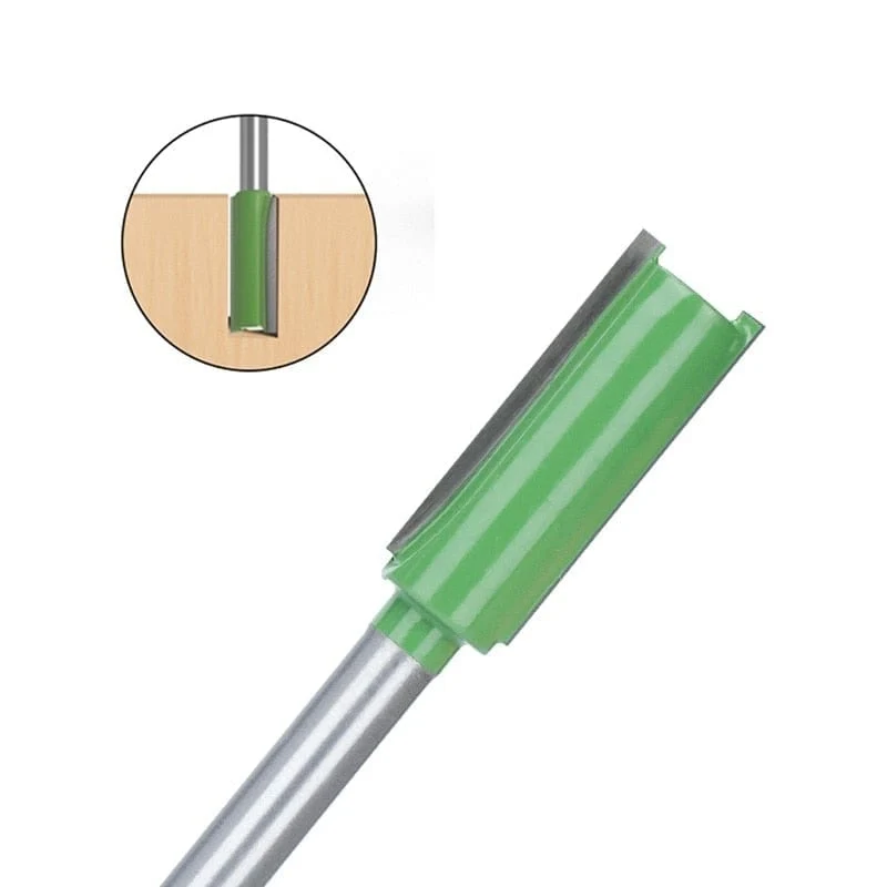 1/4 zoll 6mm Schaft Gerade Bit Fräser Einzigen Doppel Flöte Holz Fräser Wolfram Hartmetall Router Bit Holzbearbeitung Werkzeug set