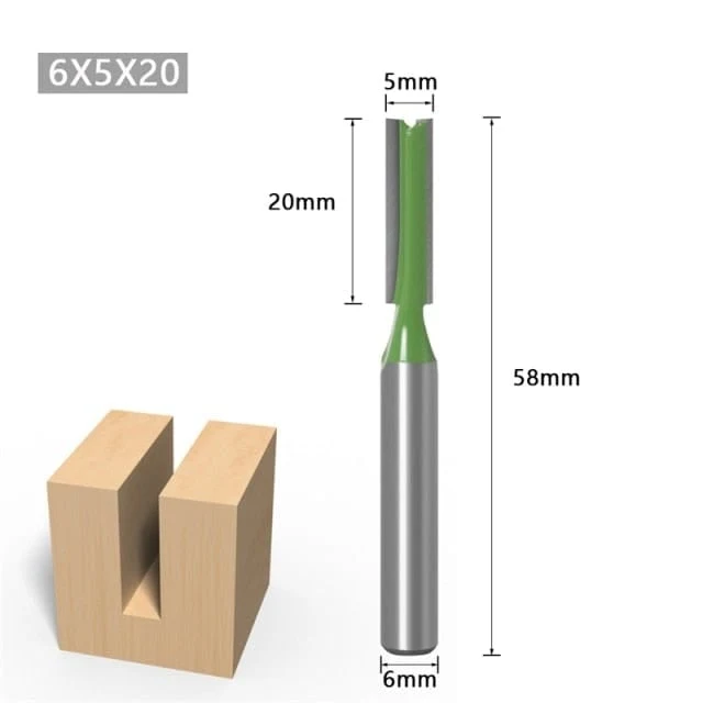 1/4 zoll 6mm Schaft Gerade Bit Fräser Einzigen Doppel Flöte Holz Fräser Wolfram Hartmetall Router Bit Holzbearbeitung Werkzeug set
