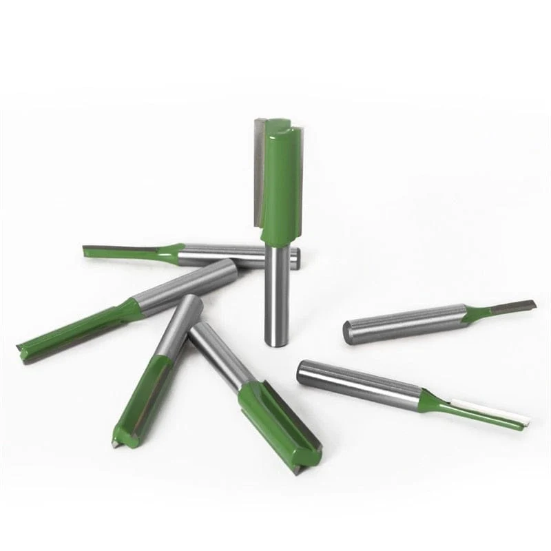 1/4 zoll 6mm Schaft Gerade Bit Fräser Einzigen Doppel Flöte Holz Fräser Wolfram Hartmetall Router Bit Holzbearbeitung Werkzeug set