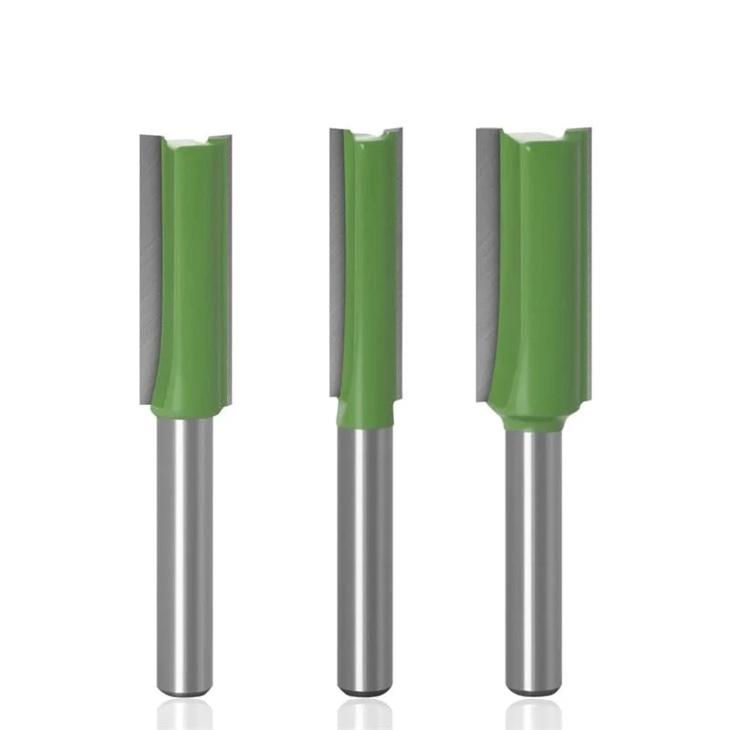 1/4 zoll 6mm Schaft Gerade Bit Fräser Einzigen Doppel Flöte Holz Fräser Wolfram Hartmetall Router Bit Holzbearbeitung Werkzeug set