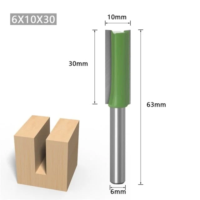1/4 zoll 6mm Schaft Gerade Bit Fräser Einzigen Doppel Flöte Holz Fräser Wolfram Hartmetall Router Bit Holzbearbeitung Werkzeug set