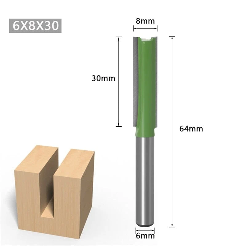 1/4 zoll 6mm Schaft Gerade Bit Fräser Einzigen Doppel Flöte Holz Fräser Wolfram Hartmetall Router Bit Holzbearbeitung Werkzeug set