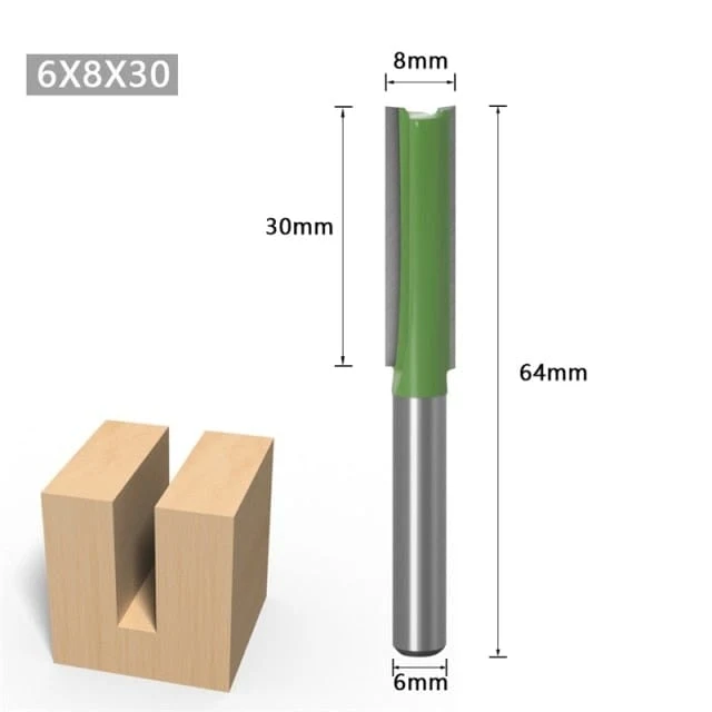 1/4 zoll 6mm Schaft Gerade Bit Fräser Einzigen Doppel Flöte Holz Fräser Wolfram Hartmetall Router Bit Holzbearbeitung Werkzeug set
