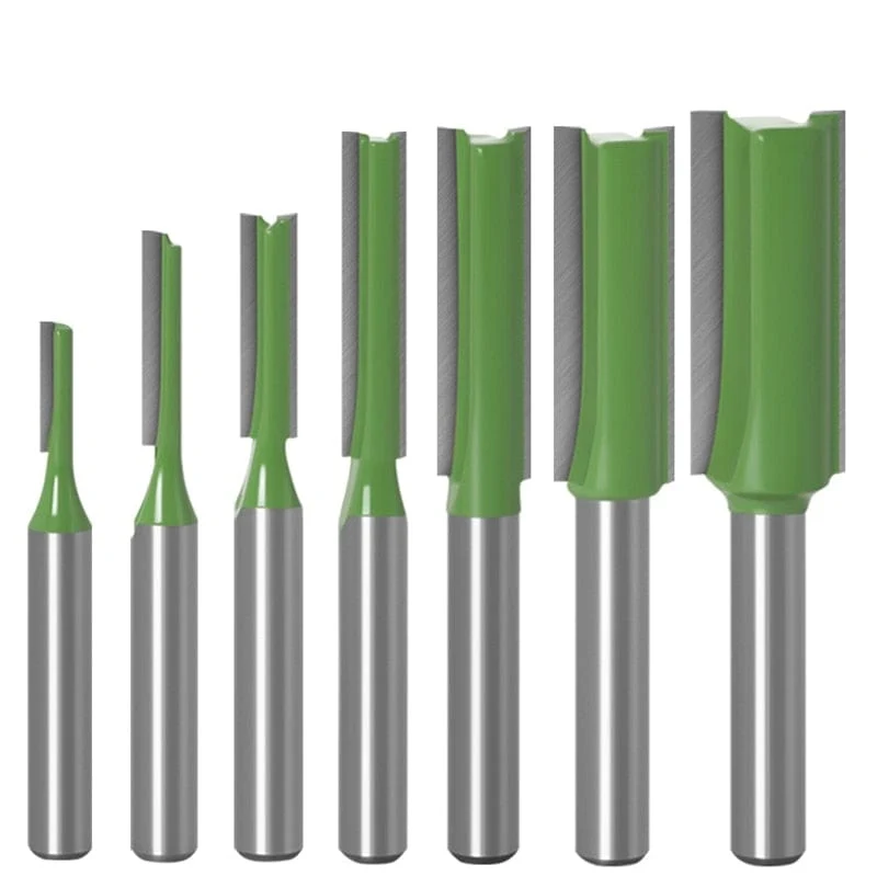 1/4 zoll 6mm Schaft Gerade Bit Fräser Einzigen Doppel Flöte Holz Fräser Wolfram Hartmetall Router Bit Holzbearbeitung Werkzeug set