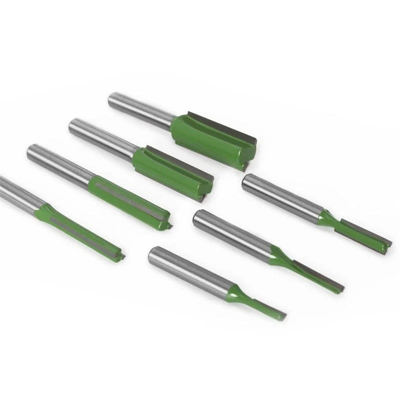 1/4 zoll 6mm Schaft Gerade Bit Fräser Einzigen Doppel Flöte Holz Fräser Wolfram Hartmetall Router Bit Holzbearbeitung Werkzeug set