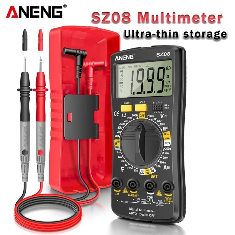 ANENG SZ08 Digital-Multimeter, ultradünn, professionelles Multimetro, Auto-Voltmeter, AC, DC, 220 V, Widerstands-Handtester