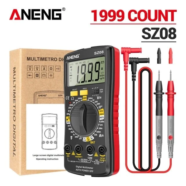 ANENG SZ08 Digital-Multimeter, ultradünn, professionelles Multimetro, Auto-Voltmeter, AC, DC, 220 V, Widerstands-Handtester