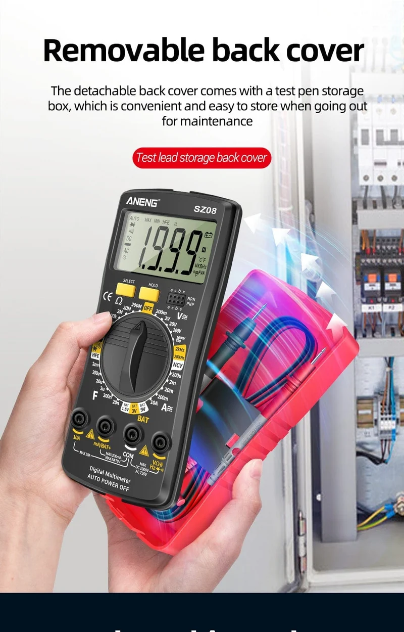 ANENG SZ08 Digital-Multimeter, ultradünn, professionelles Multimetro, Auto-Voltmeter, AC, DC, 220 V, Widerstands-Handtester