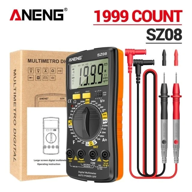 ANENG SZ08 Digital-Multimeter, ultradünn, professionelles Multimetro, Auto-Voltmeter, AC, DC, 220 V, Widerstands-Handtester