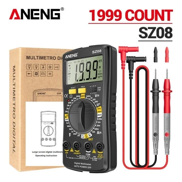 ANENG SZ08 Digital-Multimeter, ultradünn, professionelles Multimetro, Auto-Voltmeter, AC, DC, 220 V, Widerstands-Handtester