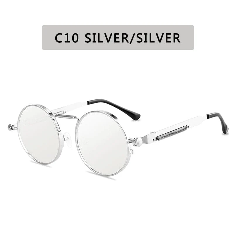 Retro Runde Sonnenbrille Männer Frauen Marke Designer Punk Stil Winddicht Metall Rahmen Vintage Sonnenbrille Oculos De Sol