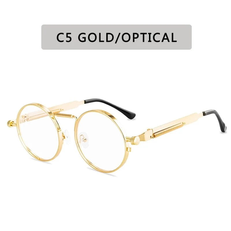 Retro Runde Sonnenbrille Männer Frauen Marke Designer Punk Stil Winddicht Metall Rahmen Vintage Sonnenbrille Oculos De Sol