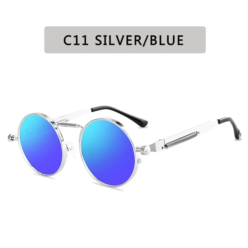 Retro Runde Sonnenbrille Männer Frauen Marke Designer Punk Stil Winddicht Metall Rahmen Vintage Sonnenbrille Oculos De Sol
