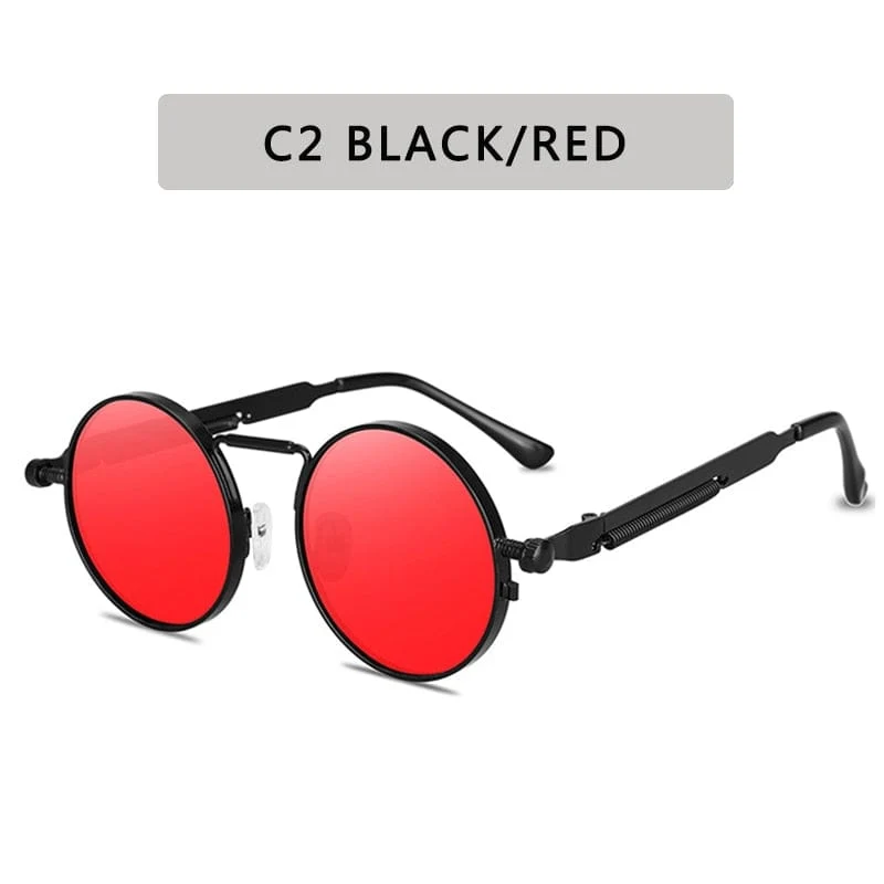 Retro Runde Sonnenbrille Männer Frauen Marke Designer Punk Stil Winddicht Metall Rahmen Vintage Sonnenbrille Oculos De Sol