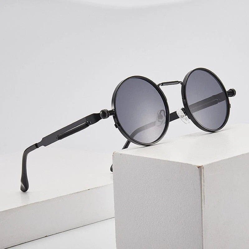 Retro Runde Sonnenbrille Männer Frauen Marke Designer Punk Stil Winddicht Metall Rahmen Vintage Sonnenbrille Oculos De Sol