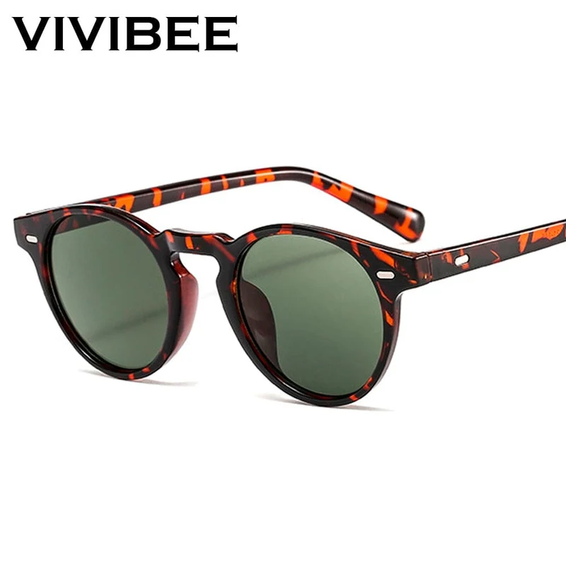 VIVIBEE Retro Männer Quadrat Sonnenbrille Vintage UV400 Leopard Rahmen Frauen 2022 Anti Glare Marke Designer Sommer Brillen