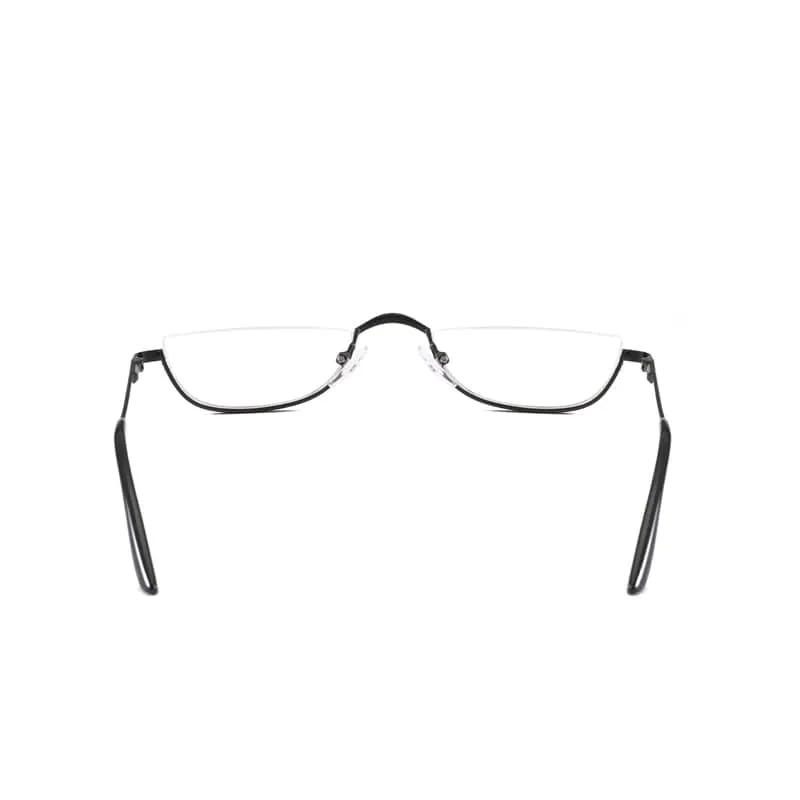 Seemfly Fashion Style Kleine Halbrahmen-Lesebrille Ultraleichte klare Presbyopie-Brille Tragbares Geschenk für alte Männer und Frauen