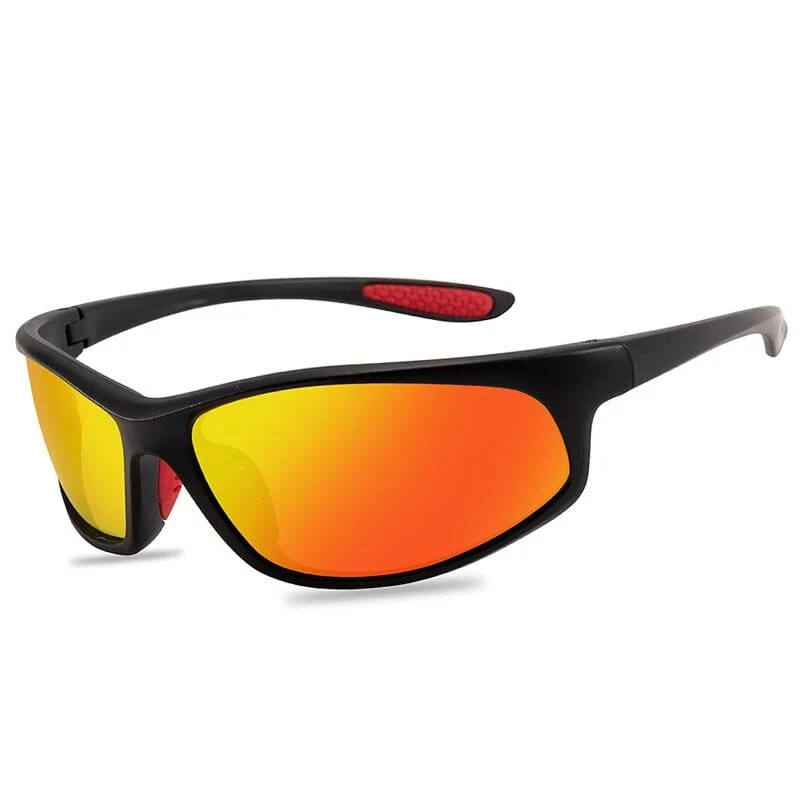 Glitztxunk Polarisierte Sonnenbrille Herren Markendesigner Quadratische Sport-Sonnenbrille für Herren Fahren Schwarze Rahmenbrille UV400 okulary