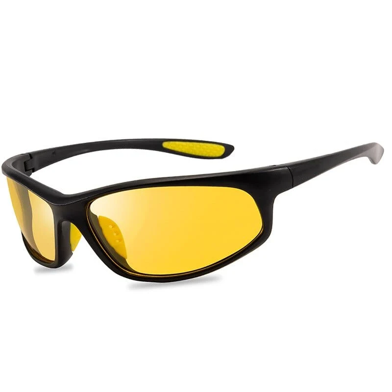 Glitztxunk Polarisierte Sonnenbrille Herren Markendesigner Quadratische Sport-Sonnenbrille für Herren Fahren Schwarze Rahmenbrille UV400 okulary