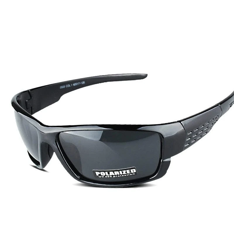 Glitztxunk Polarisierte Sonnenbrille Herren Markendesigner Quadratische Sport-Sonnenbrille für Herren Fahren Schwarze Rahmenbrille UV400 okulary