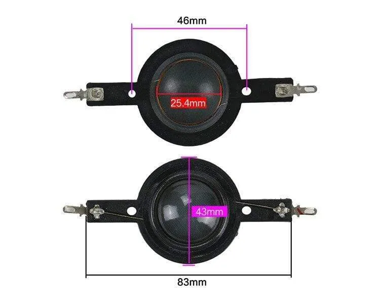 GHXAMP 25.4 mm Kuppel-Hochtöner Schwingspule, transparenter Seidenfilm, Horn-Hochtöner, Membran-Treiber, 25 Kerne, Höhen, 6 OHM, 8 OHM, DIY, 2 Stück
