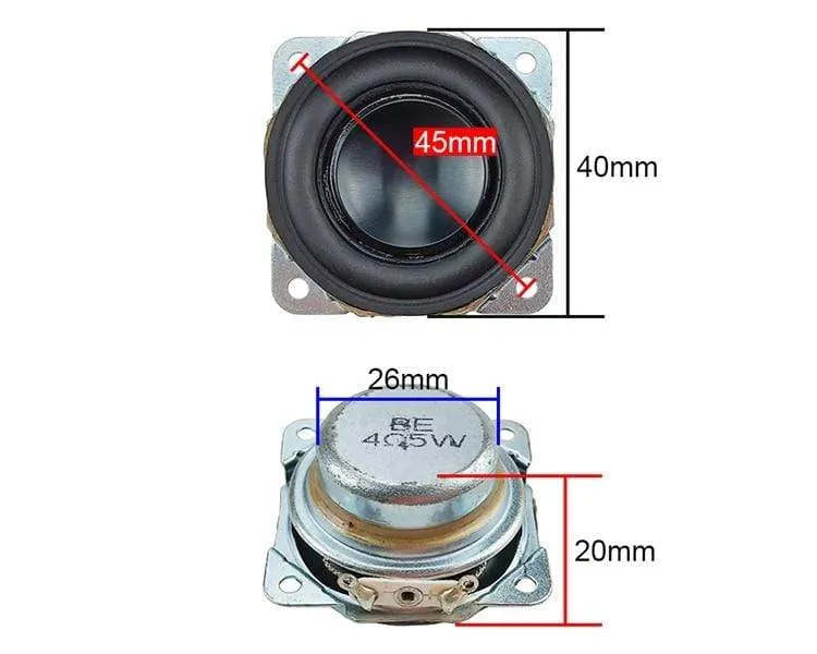 GHXAMP 1.5 Zoll 40mm Breitbandlautsprecher 4Ohm 5W Neodym Bluetooth-Lautsprecher Aluminiumbecken Reparatur Audiotreiber DIY 2St