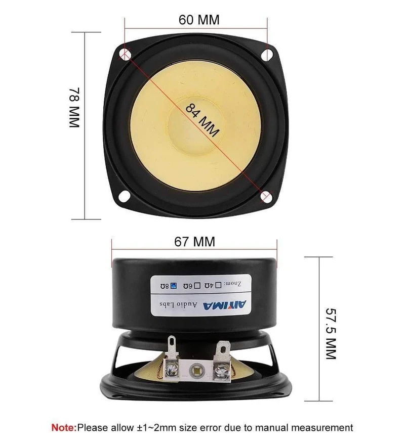 AIYIMA 3 Zoll Full Range Lautsprecher Treiber 4 8 Ohm 15W Sound Musik Lautsprecher Einheiten DIY Bücherregal Altavoz Amp Heimkino 2 Stück