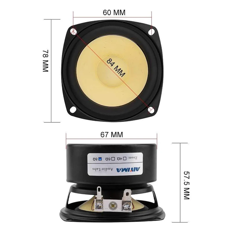 AIYIMA 3 Zoll Full Range Lautsprecher Treiber 4 8 Ohm 15W Sound Musik Lautsprecher Einheiten DIY Bücherregal Altavoz Amp Heimkino 2 Stück