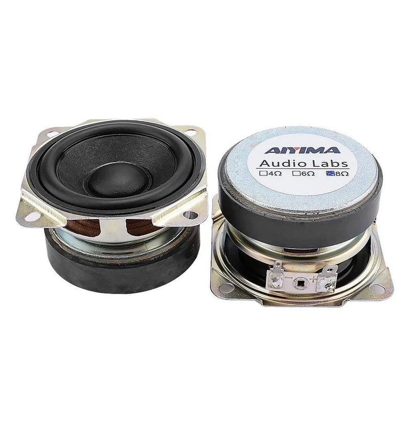 AIYIMA 2Pcs 2.5 Zoll Breitbandlautsprecher Einheiten 8 Ohm 10W Sound Lautsprecher Fahrer 66MM Gummi Rand Lautsprecher DIY Heimkino