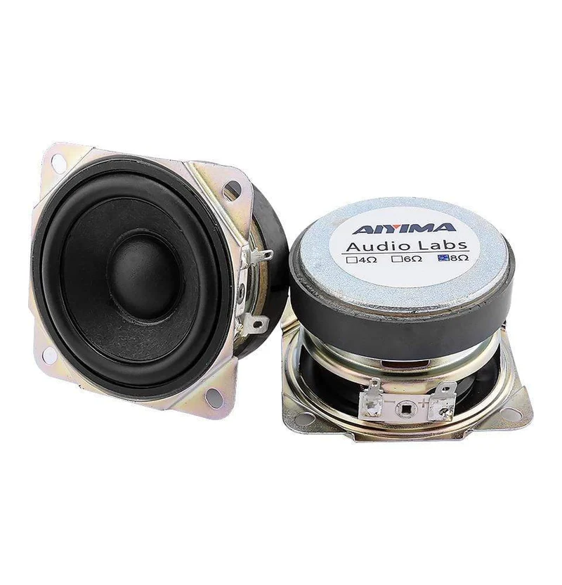 AIYIMA 2Pcs 2.5 Zoll Breitbandlautsprecher Einheiten 8 Ohm 10W Sound Lautsprecher Fahrer 66MM Gummi Rand Lautsprecher DIY Heimkino