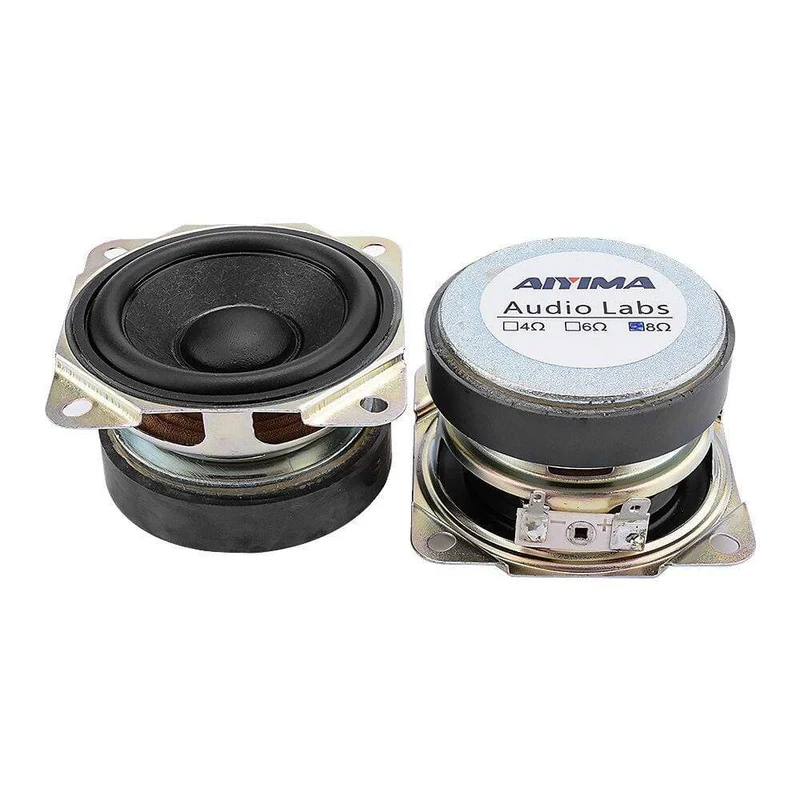AIYIMA 2Pcs 2.5 Zoll Breitbandlautsprecher Einheiten 8 Ohm 10W Sound Lautsprecher Fahrer 66MM Gummi Rand Lautsprecher DIY Heimkino