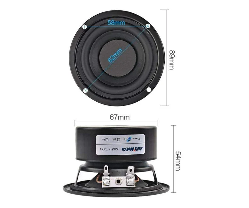 AIYIMA 2Pcs 3 Zoll Subwoofer Audio Lautsprecher Fahrer 4 8 Ohm 25W Tragbare Hifi Stereo Lautsprecher Woofer Lautsprecher horn