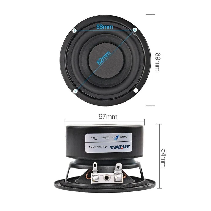 AIYIMA 2Pcs 3 Zoll Subwoofer Audio Lautsprecher Fahrer 4 8 Ohm 25W Tragbare Hifi Stereo Lautsprecher Woofer Lautsprecher horn