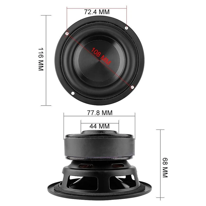 AIYIMA 1Pcs 4 Zoll Woofer Lautsprecher Fahrer Hifi 4 8 ​​Ohm 100W Bass Sound Lautsprecher Wasserdichte Subwoofer DIY sound Heimkino