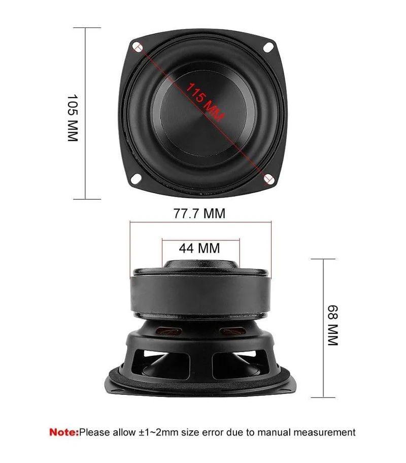AIYIMA 1Pcs 4 Zoll Woofer Lautsprecher Fahrer Hifi 4 8 ​​Ohm 100W Bass Sound Lautsprecher Wasserdichte Subwoofer DIY sound Heimkino
