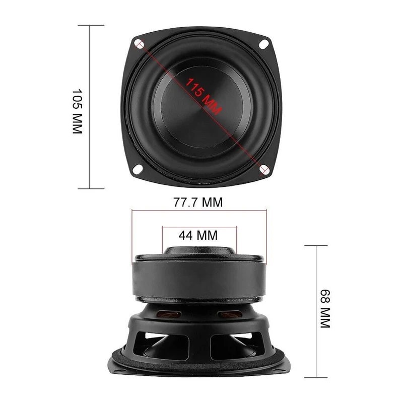 AIYIMA 1Pcs 4 Zoll Woofer Lautsprecher Fahrer Hifi 4 8 ​​Ohm 100W Bass Sound Lautsprecher Wasserdichte Subwoofer DIY sound Heimkino
