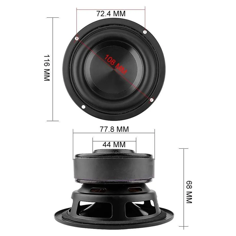 AIYIMA 1Pc 4 Zoll 100W Audio Lautsprecher Fahrer 4Ohm 8Ohm Schwere Bass Lautsprecher Hifi Sound Musik Subwoofer Lautsprecher für DIY Theater
