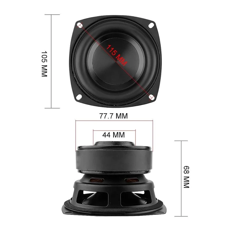 AIYIMA 1Pc 4 Zoll 100W Audio Lautsprecher Fahrer 4Ohm 8Ohm Schwere Bass Lautsprecher Hifi Sound Musik Subwoofer Lautsprecher für DIY Theater