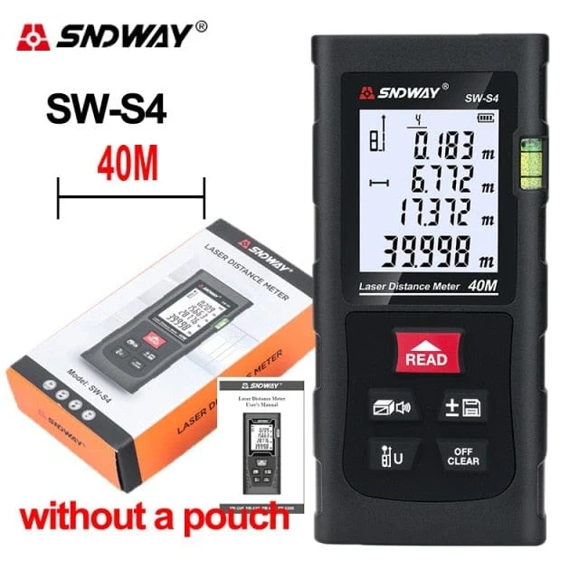 SNDWAY Laser-Entfernungsmesser Hochpräziser Roulette-Laser-Entfernungsmesser, der 40 m, 100 m, 120 m digitales Maßband-Entfernungsmesser misst