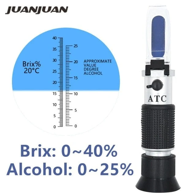 Refraktometer Alle Arten Brix Alkohol Salzgehalt Handrefraktometer Wein Bier Zucker Obst Gemüse Saft mit ATC 40 % Rabatt