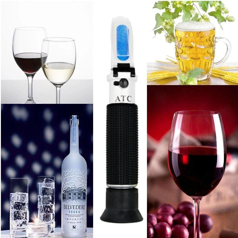 Refraktometer Alle Arten Brix Alkohol Salzgehalt Handrefraktometer Wein Bier Zucker Obst Gemüse Saft mit ATC 40 % Rabatt