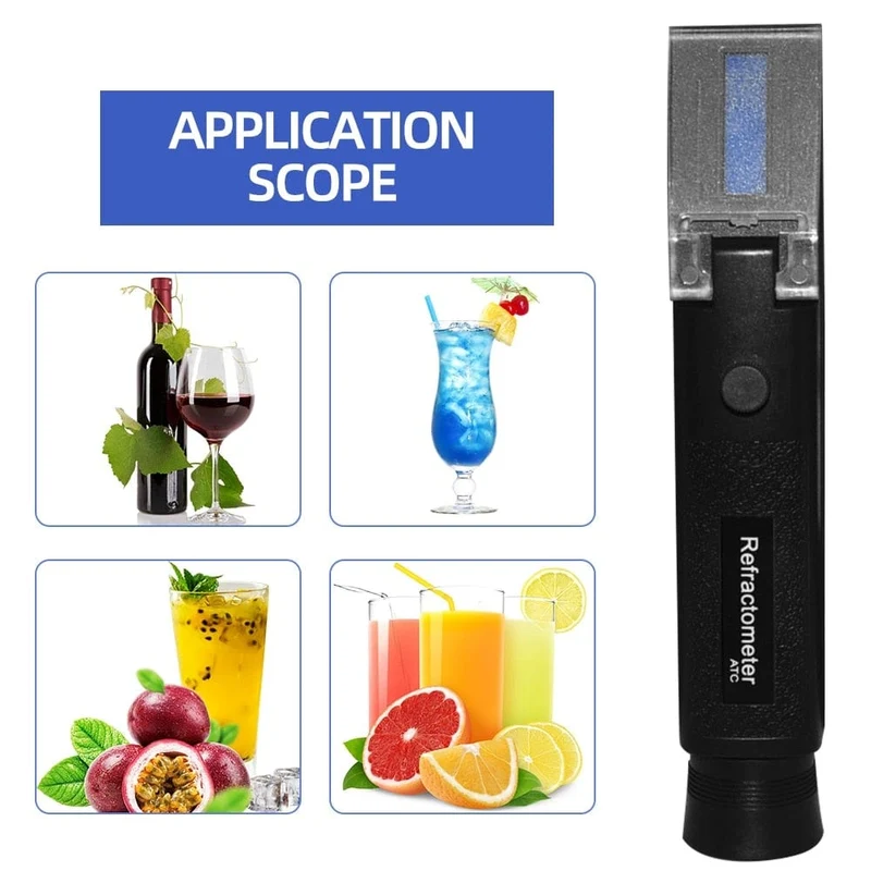Refraktometer Alle Arten Brix Alkohol Salzgehalt Handrefraktometer Wein Bier Zucker Obst Gemüse Saft mit ATC 40 % Rabatt