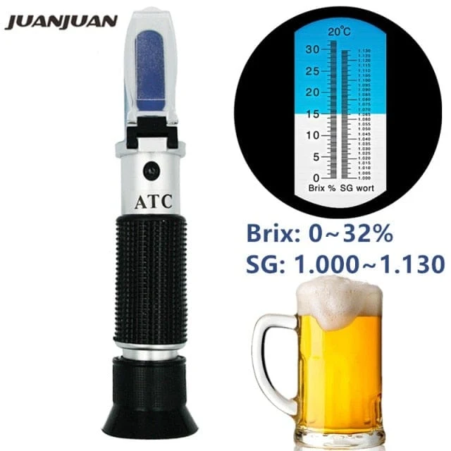 Refraktometer Alle Arten Brix Alkohol Salzgehalt Handrefraktometer Wein Bier Zucker Obst Gemüse Saft mit ATC 40 % Rabatt