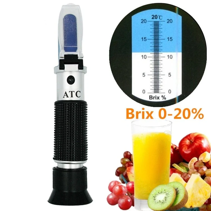 Refraktometer Alle Arten Brix Alkohol Salzgehalt Handrefraktometer Wein Bier Zucker Obst Gemüse Saft mit ATC 40 % Rabatt