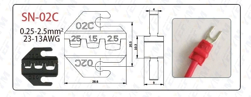 Crimpzangenbacken SN-48B / 48BS / 02C / 2549 / 03H / 2546B / 2WF2C / 06WF / 16WF / 06, zum Crimpen von Anschlüssen