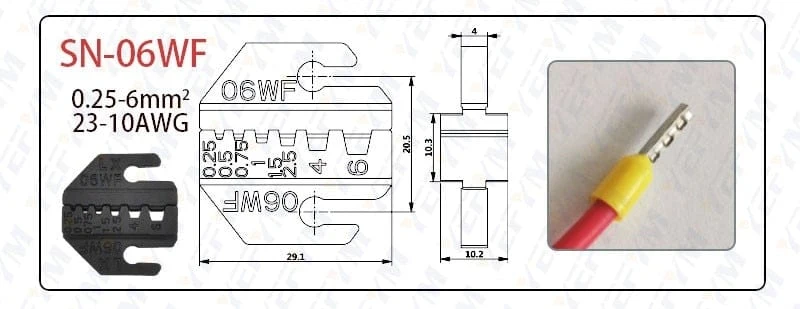 Crimpzangenbacken SN-48B / 48BS / 02C / 2549 / 03H / 2546B / 2WF2C / 06WF / 16WF / 06, zum Crimpen von Anschlüssen