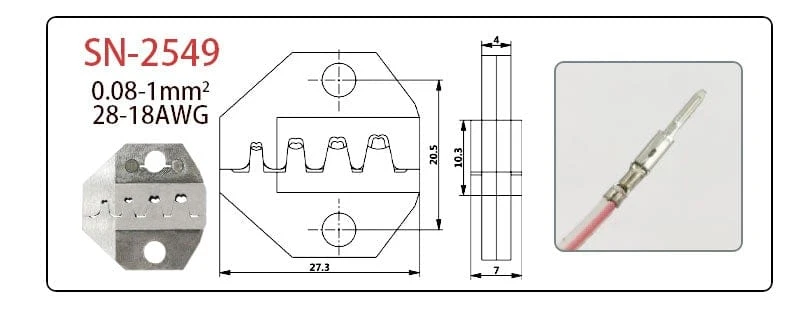 Crimpzangenbacken SN-48B / 48BS / 02C / 2549 / 03H / 2546B / 2WF2C / 06WF / 16WF / 06, zum Crimpen von Anschlüssen