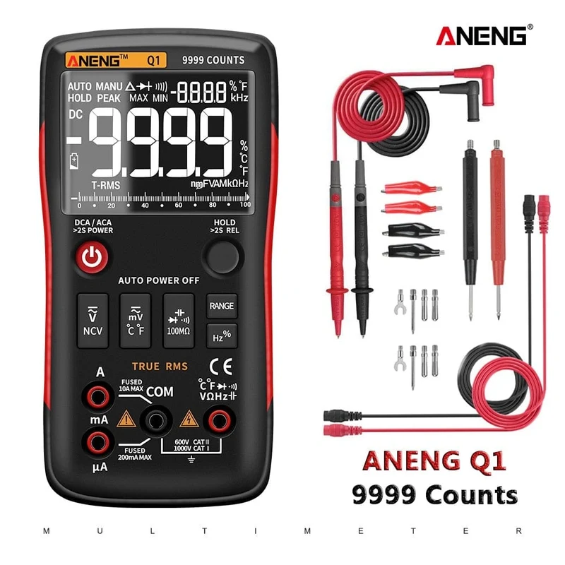 ANENG Q1 Digital Multimeter 9999 Analog Tester True RMS Professionelles Multimetro DIY Transistor Kondensator NCV Tester LCR Meter