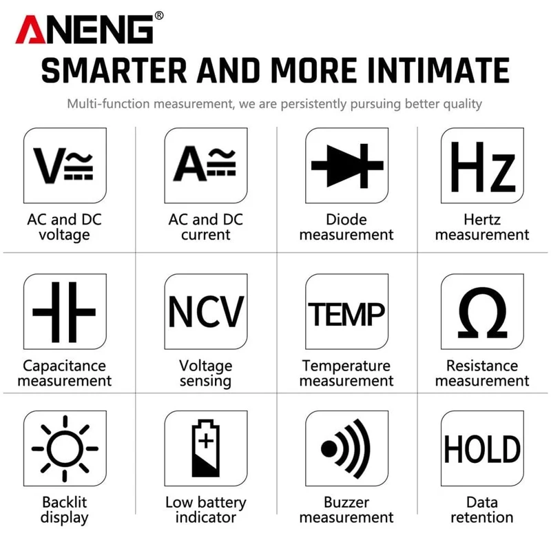 ANENG Q1 Digital Multimeter 9999 Analog Tester True RMS Professionelles Multimetro DIY Transistor Kondensator NCV Tester LCR Meter