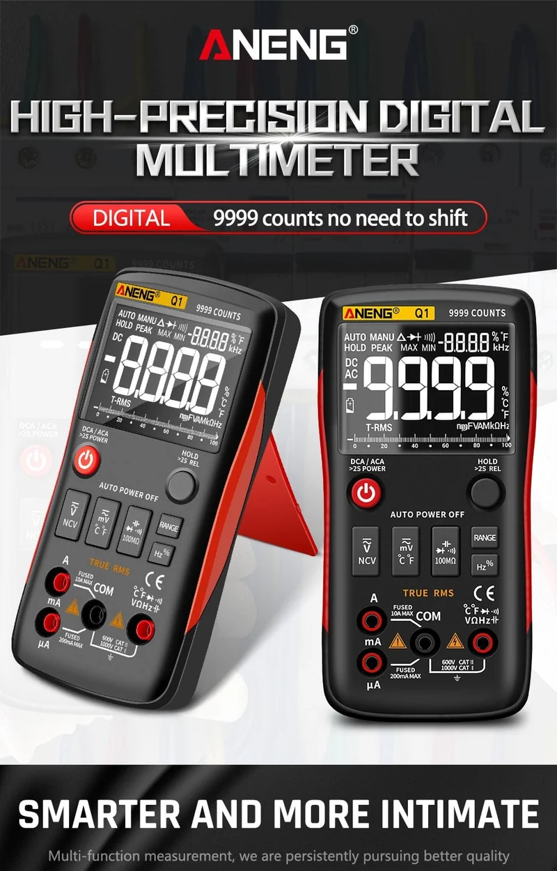 ANENG Q1 Digital Multimeter 9999 Analog Tester True RMS Professionelles Multimetro DIY Transistor Kondensator NCV Tester LCR Meter